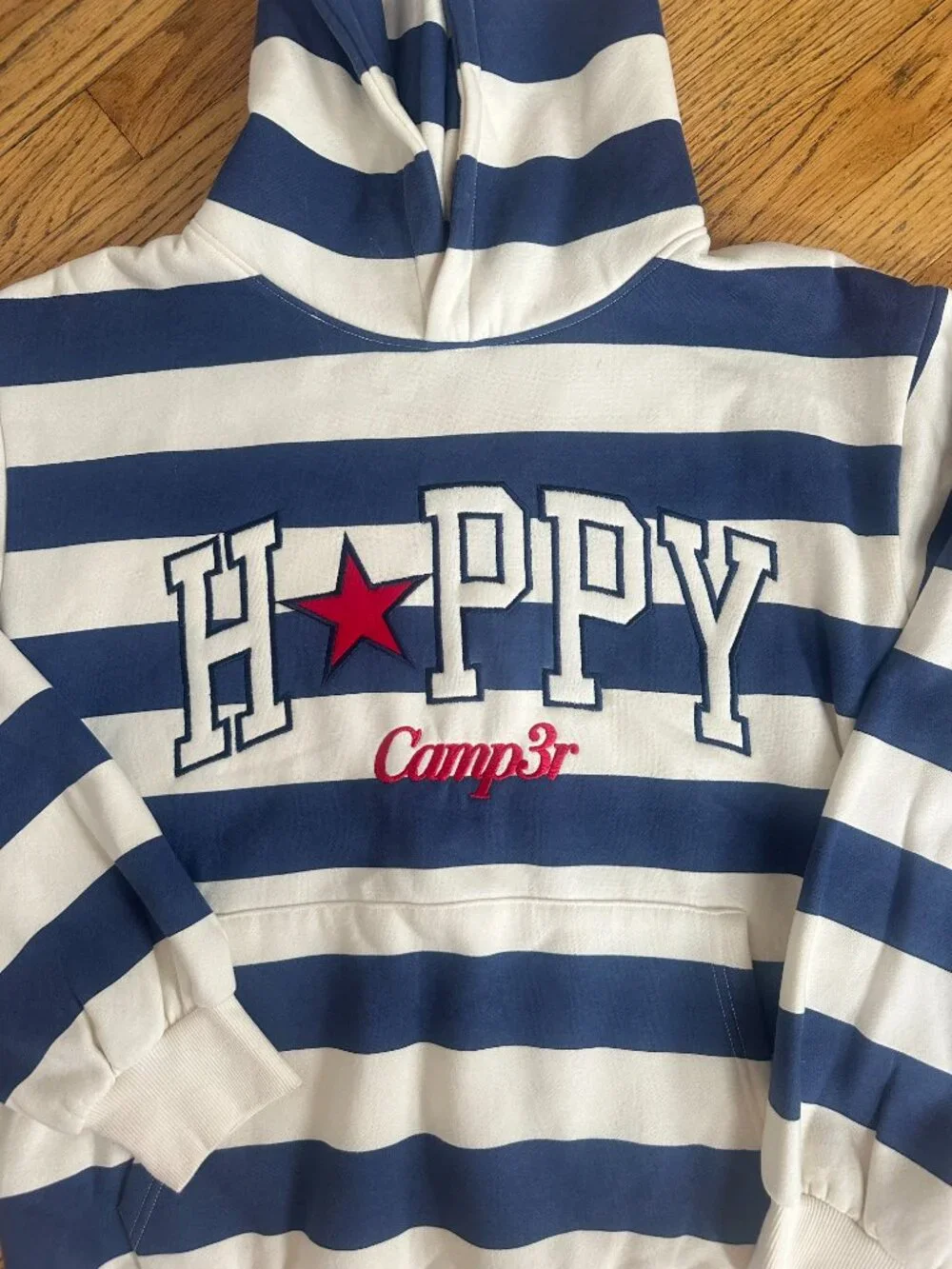 🩵 Happy Camp3r Indigo Stripe Sweatshirt 🩵 BRAND NEW